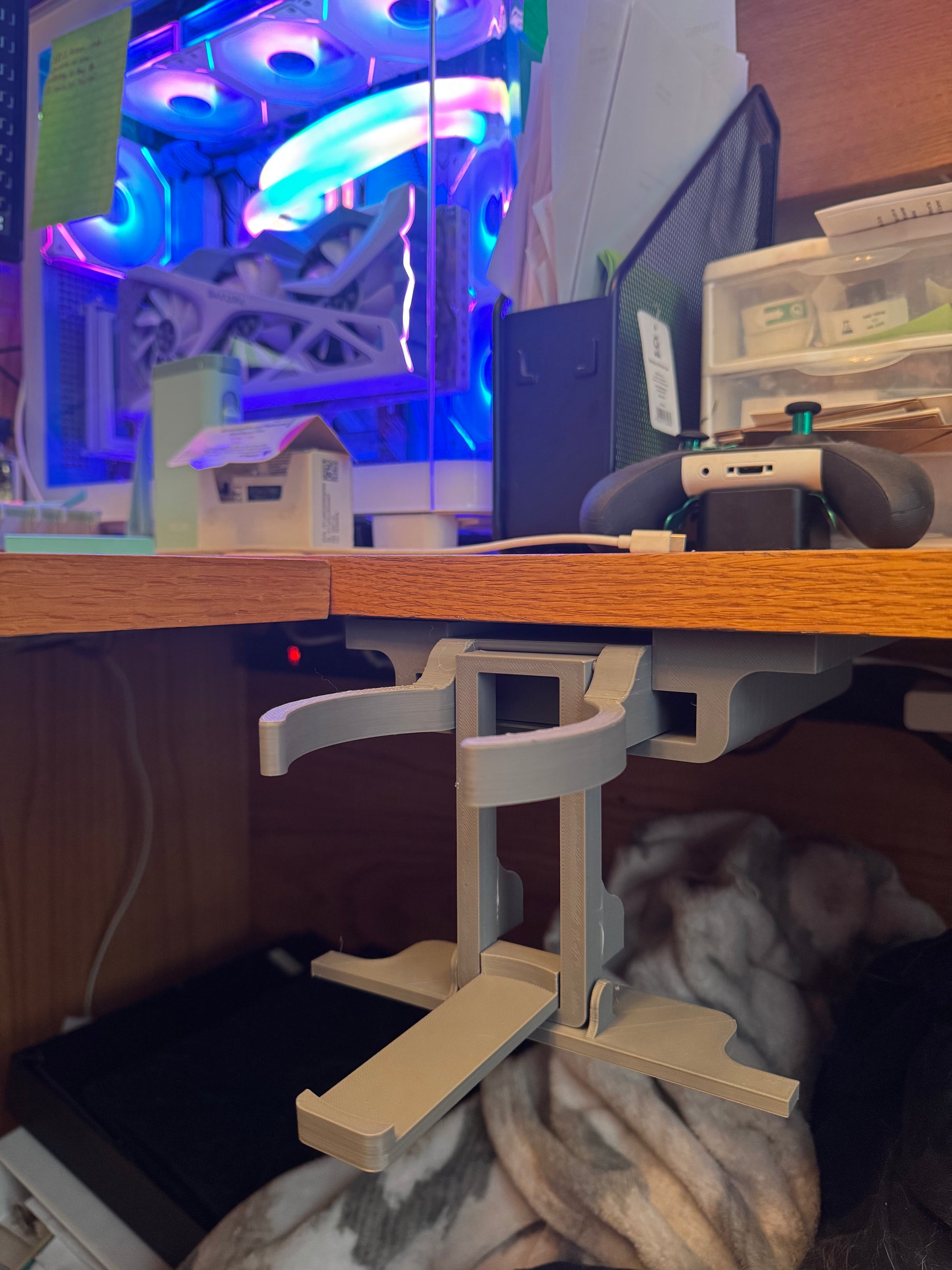 Under-Desk Collapsible Cupholder