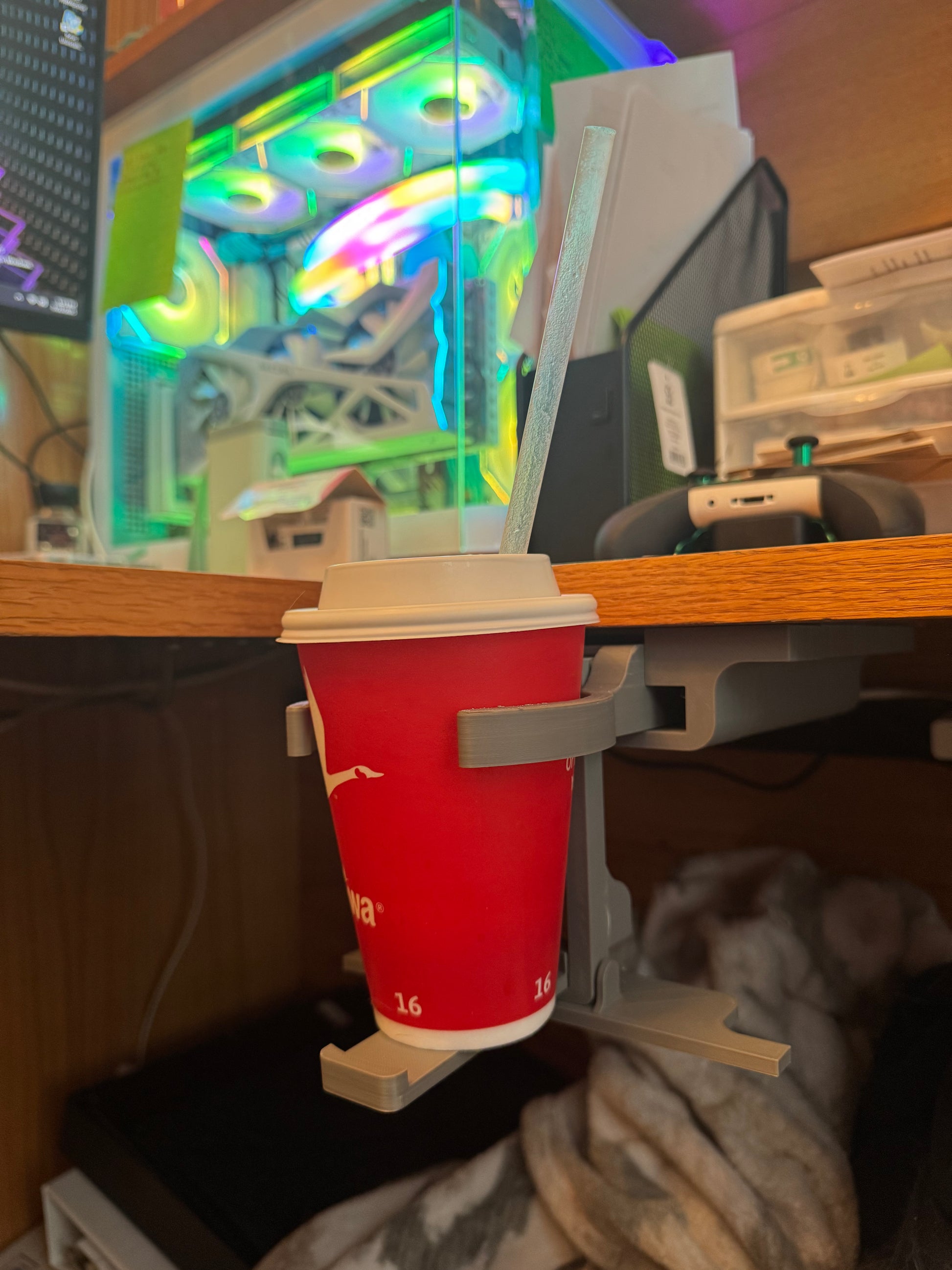 Under-Desk Collapsible Cupholder